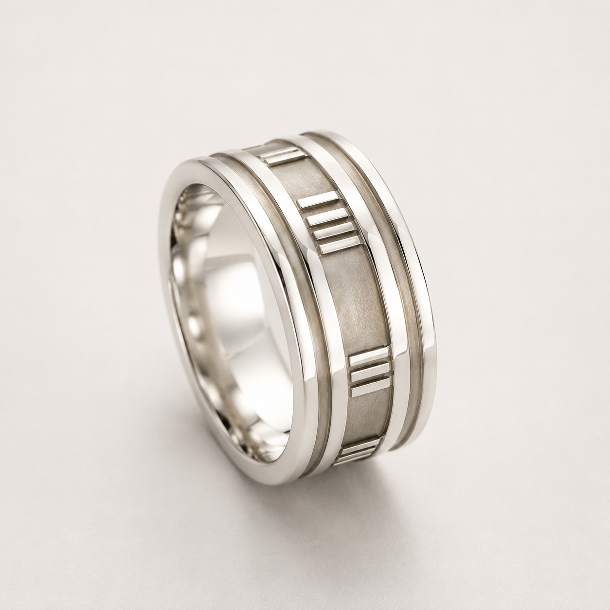 Tiffany & Co. Atlas Sterling Silver 925 Ring Roman 6mm Band Size 11.5