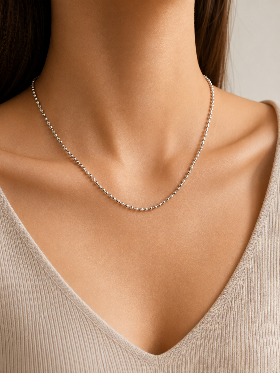 Tiffany & Co Sterling Silver 925 Ball Chain Necklace 18 In Unisex