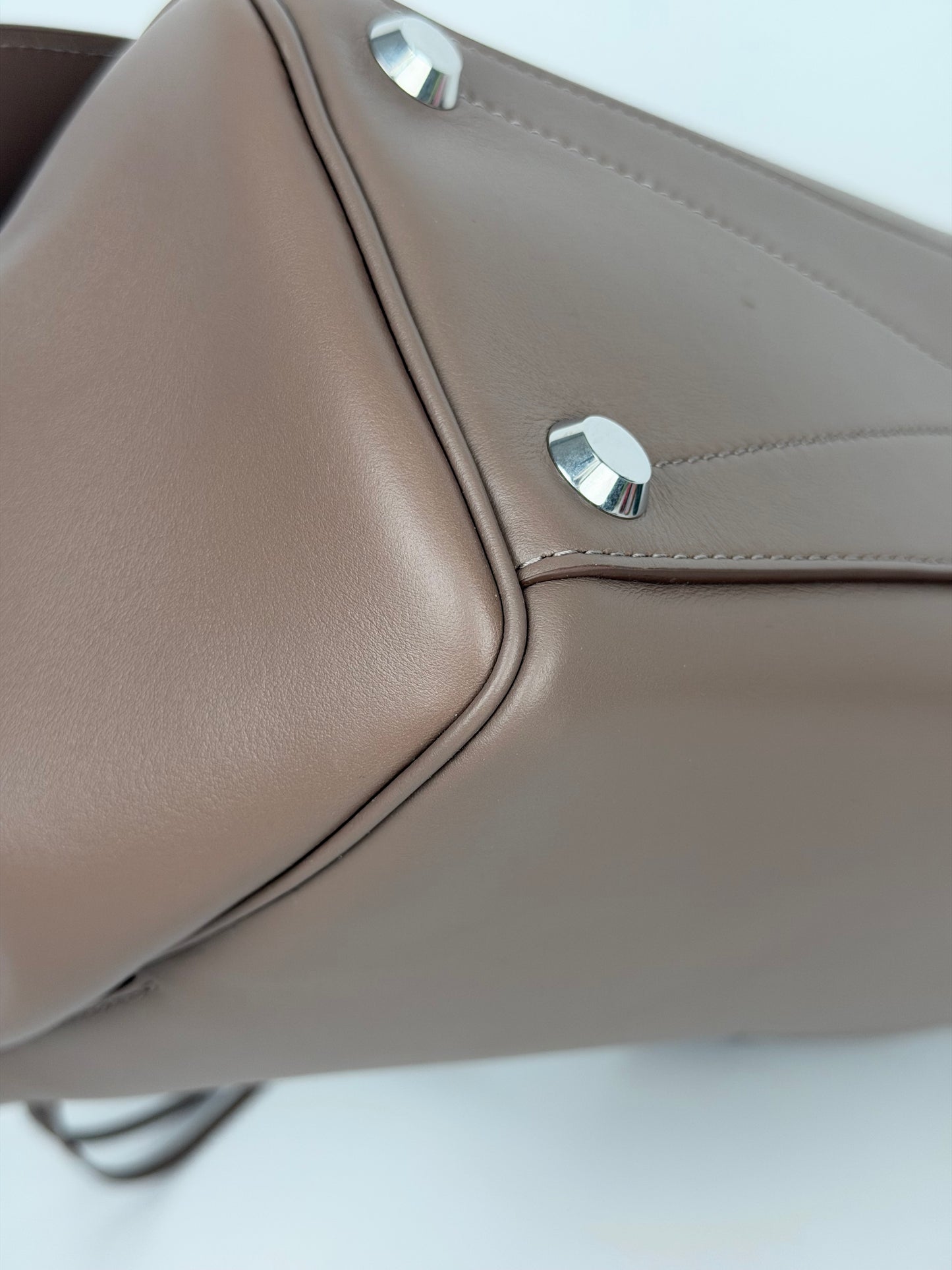Balenciaga Smooth Calfskin Small Bel Air Carry All Bag in Dark Taupe B3