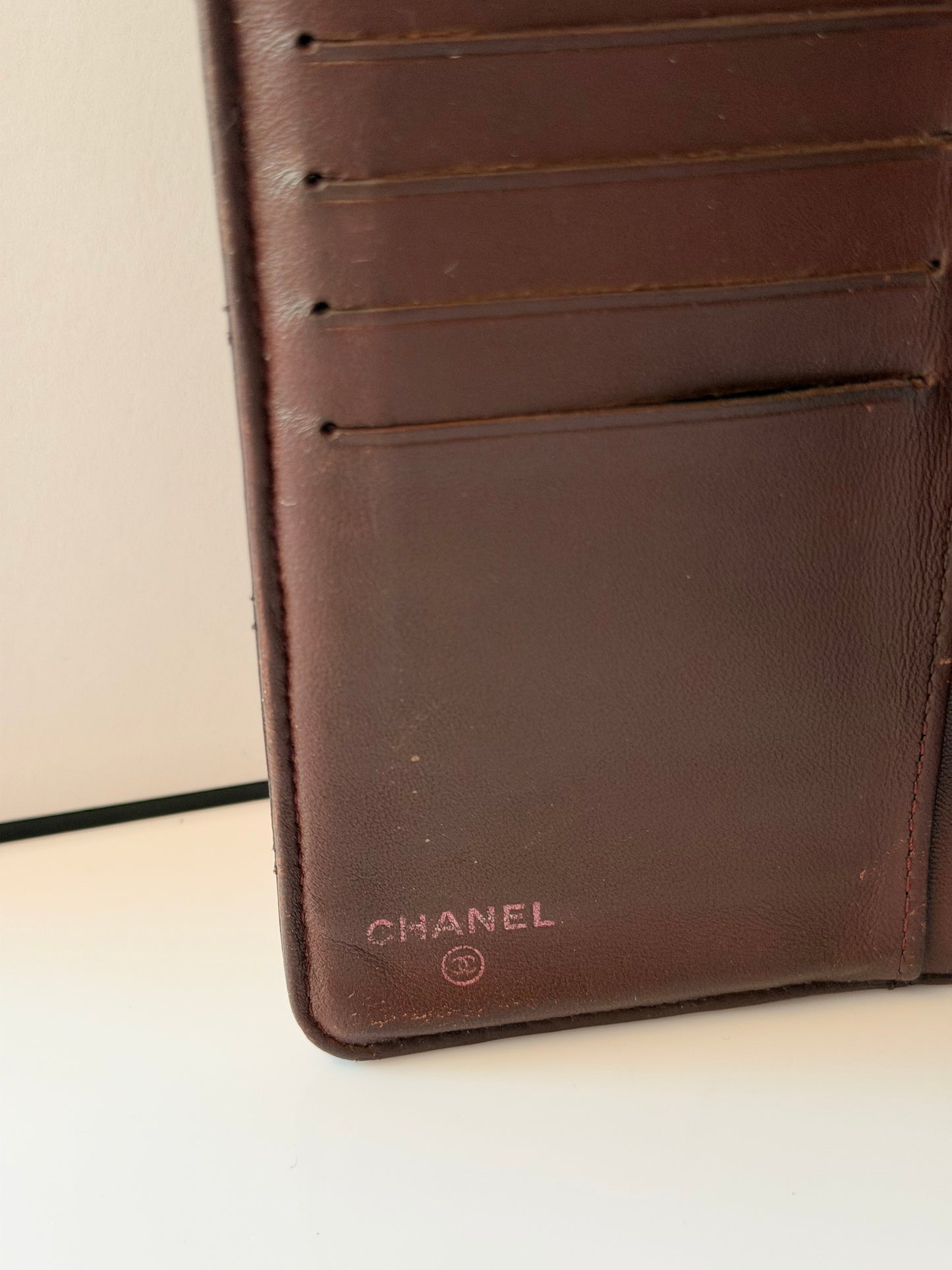 CHANEL Black Quilted Lambskin Leather Yen Wallet K3