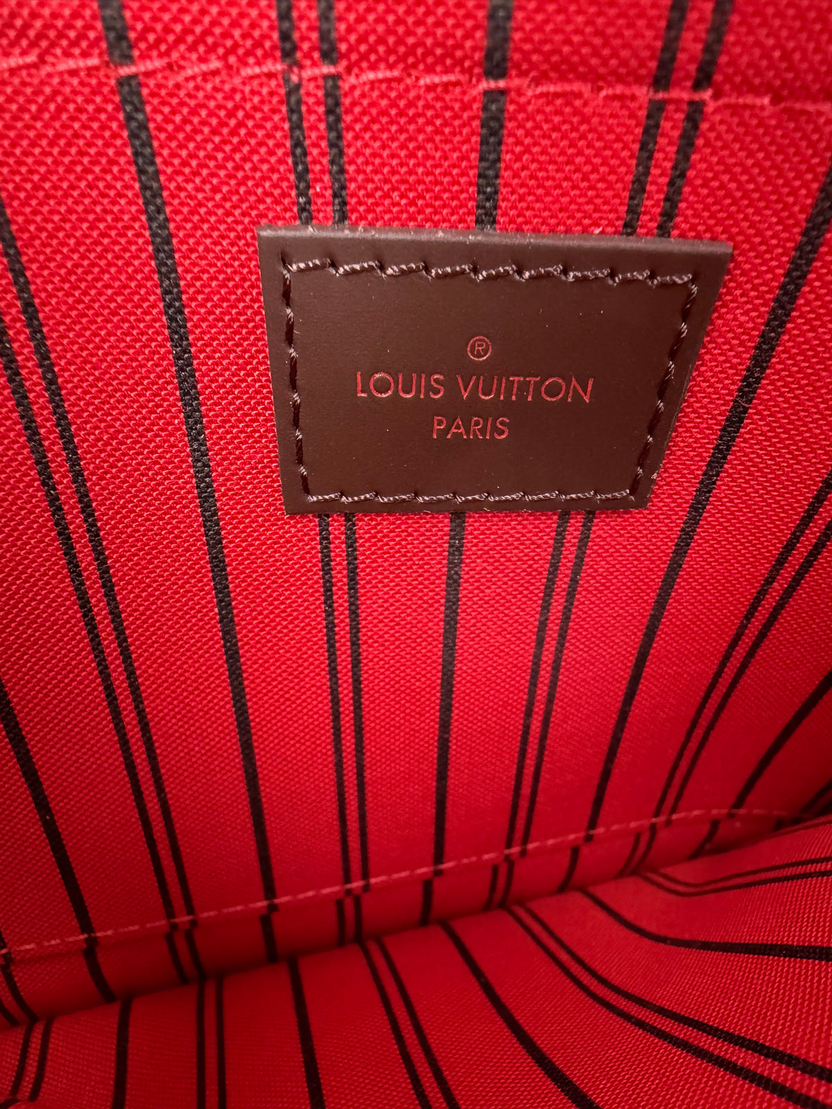 Louis Vuitton Neverfull Pouch in Damier Ebene Coated Canvas YK-2