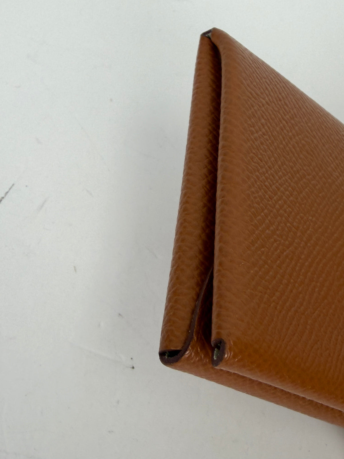 Hermes Calvi Duo Compact Card Holder in Gold Epsom Calfskin YK2