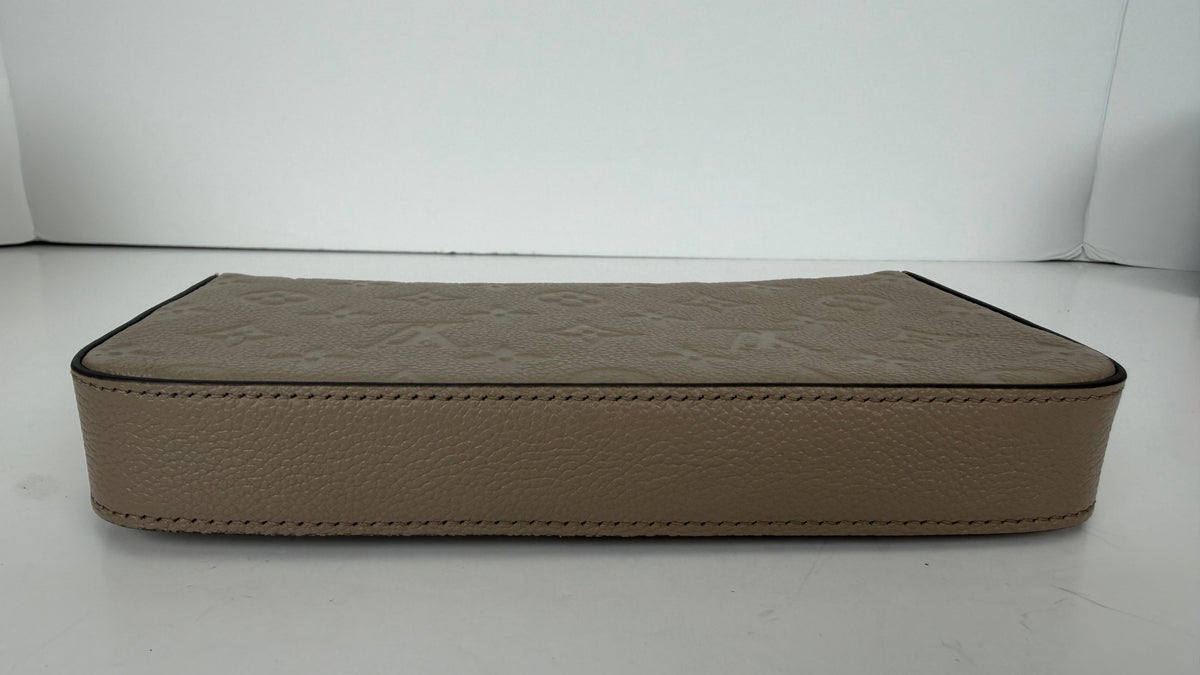 Louis Vuitton Pochette Felicie in Beige LV Monogram Empreinte Leather NFC Y