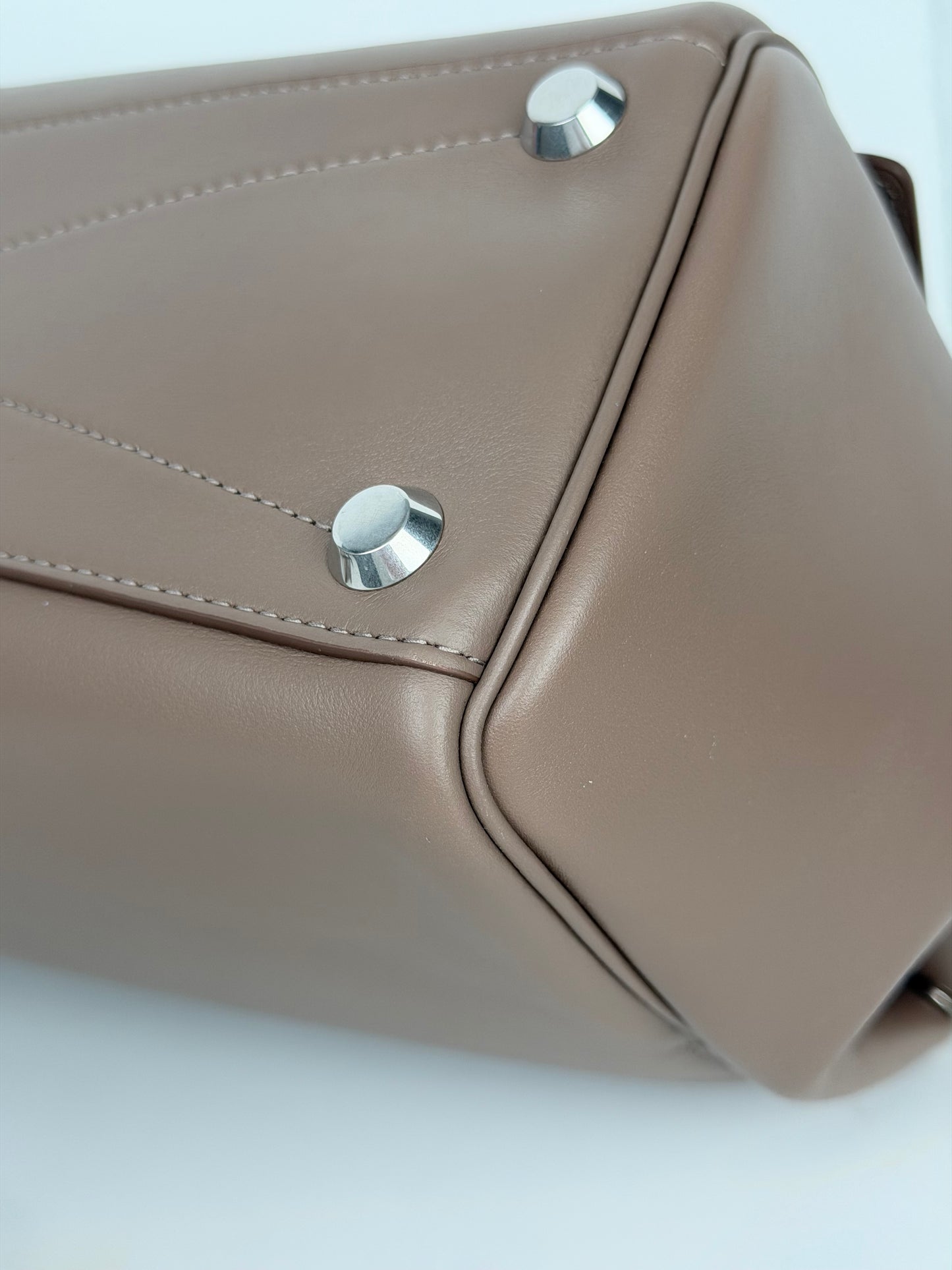 Balenciaga Smooth Calfskin Small Bel Air Carry All Bag in Dark Taupe B3