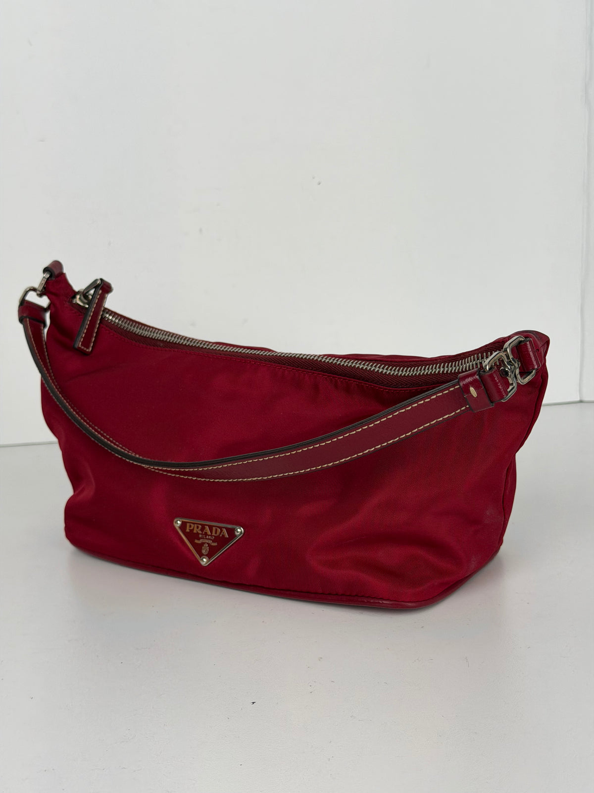 Prada Tessuto Mini Nylon Hobo Shoulder Bag