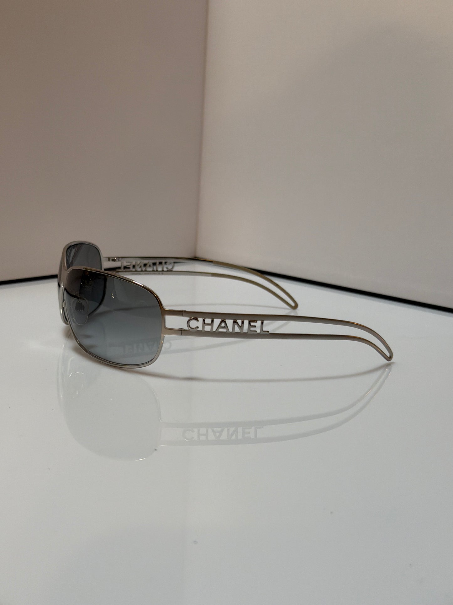 Chanel Vintage 4149 Silver Tone Metal Sunglasses