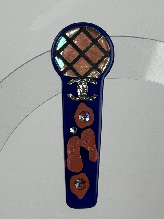 Chanel Resin & Strass CC Microphone Pin 2022 K1