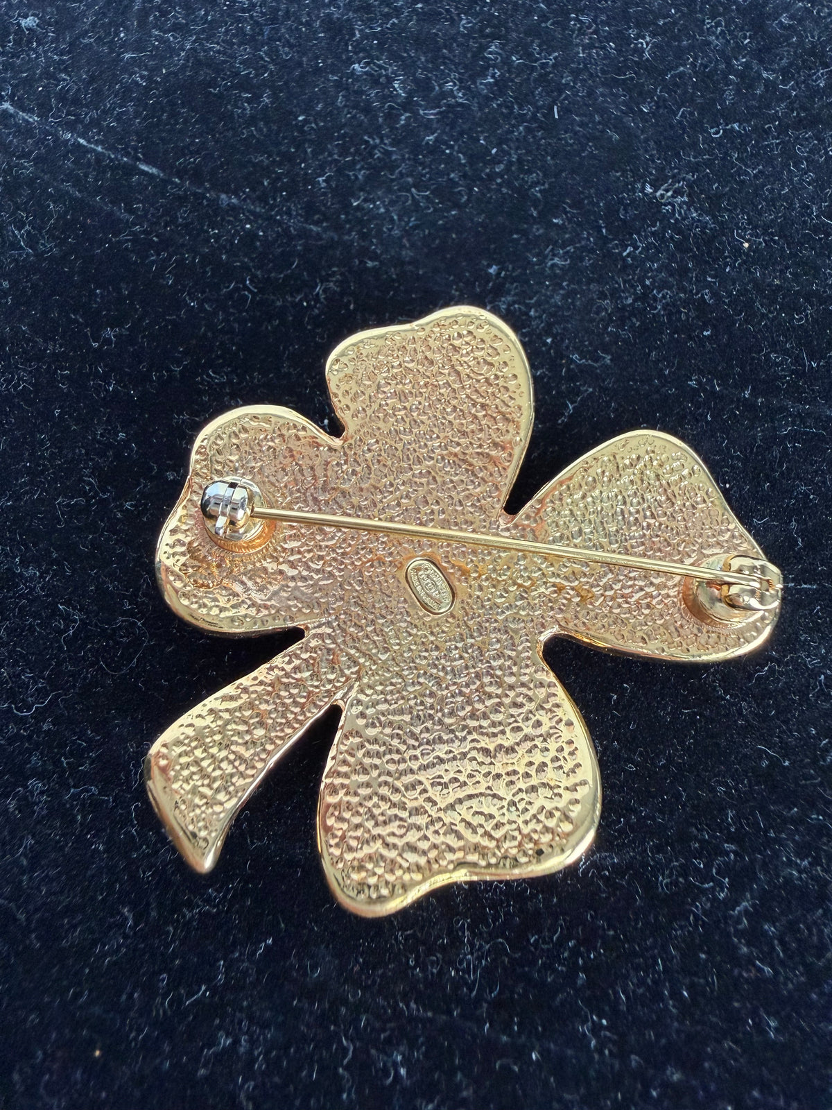 Chanel Gold-Plated and Resin CC Clover Brooch Spring 2003 Collection by Karl Lagerfeld K1