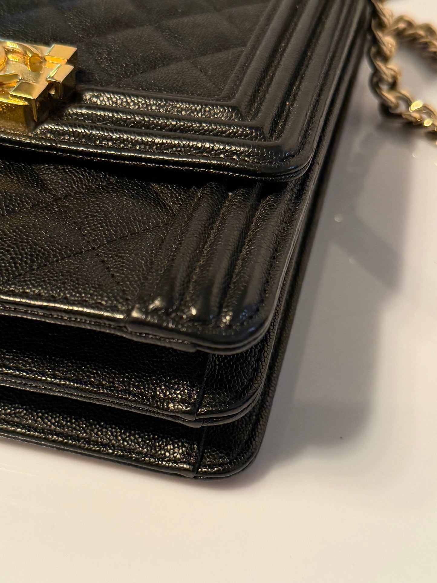 Chanel Quilted North South Boy Flap Shoulder Bag Black