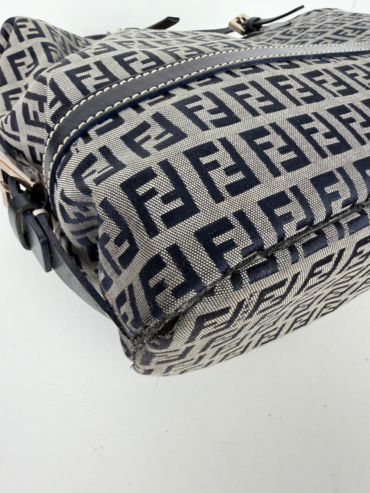 Fendi Zucchino Canvas Tote Bag in Blue FF Monogram