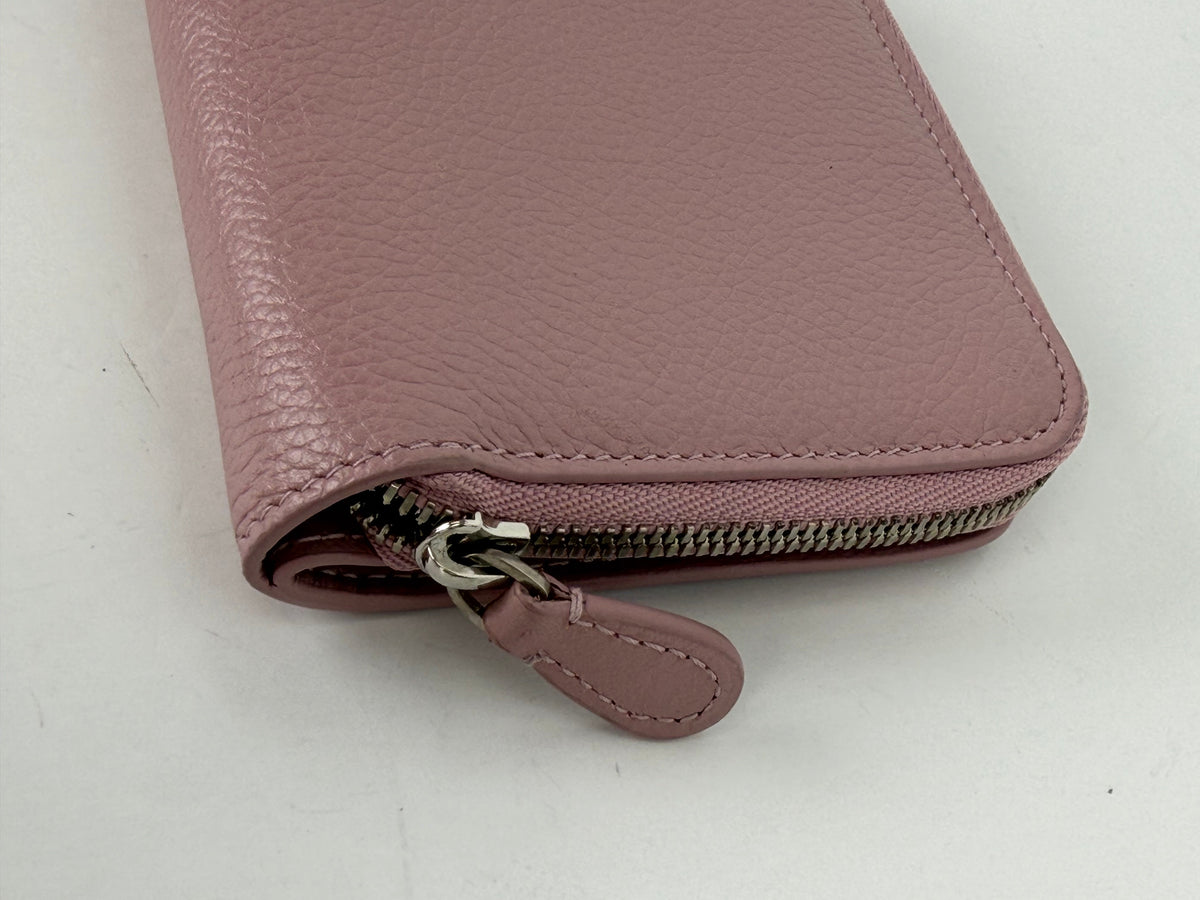 Balenciaga Cash Flap Coin Card Holder in Blush Pink Leather YK2