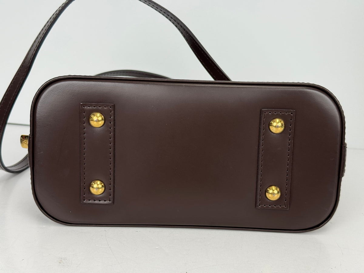 Louis Vuitton Alma BB Handbag in Damier Ebene Coated Canvas 2017 YS