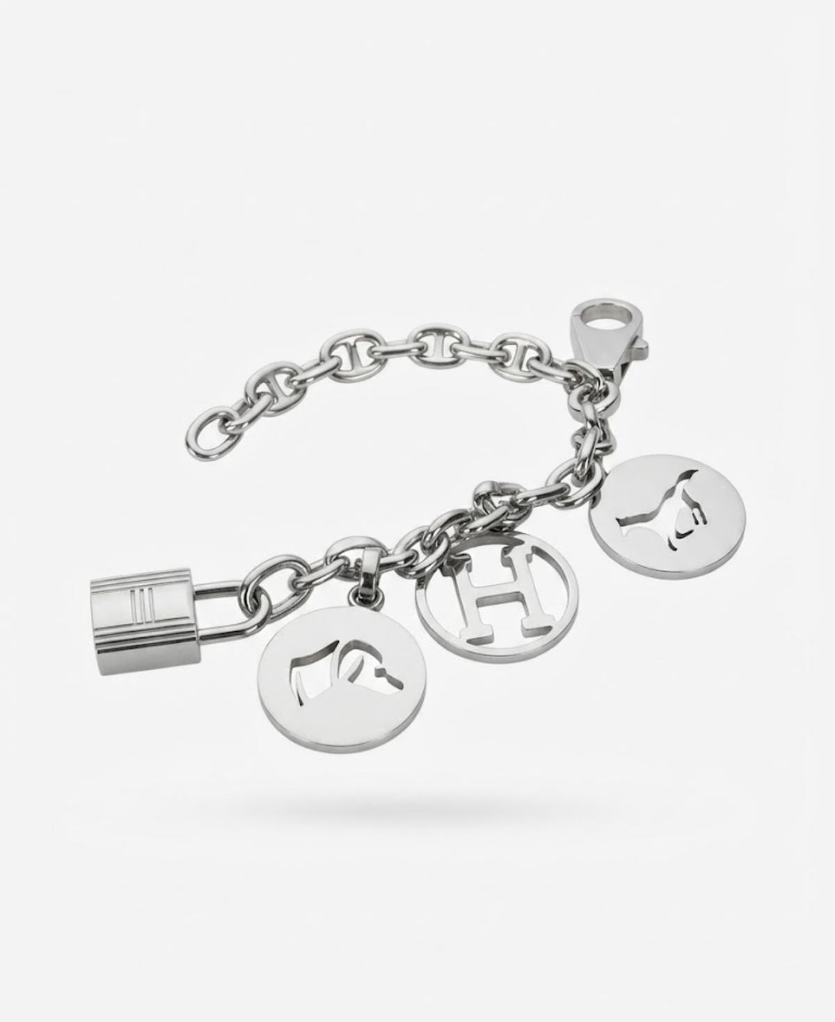 Hermes Breloque Olga Bag Charm in Silver-Tone Palladium-Plated Metal