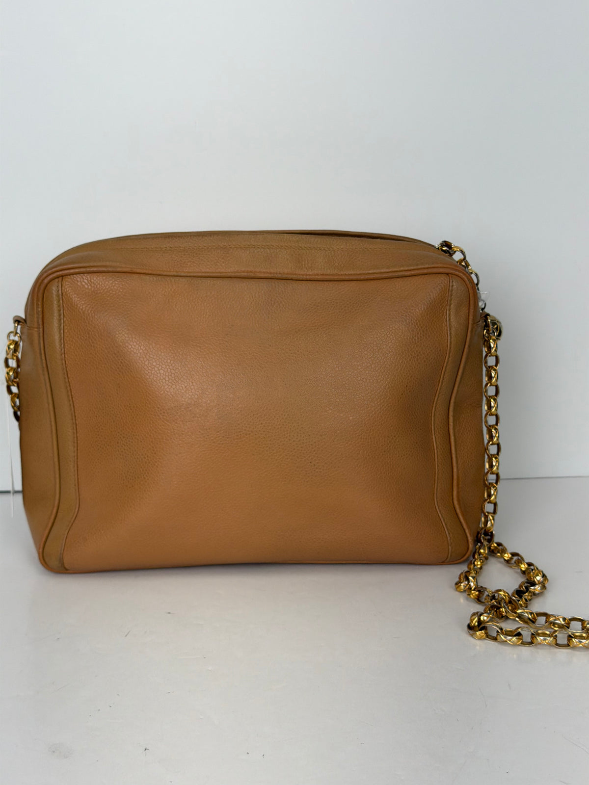 Chanel Caviar Leather Front Pocket CC Camera Bag in a Camel YF2