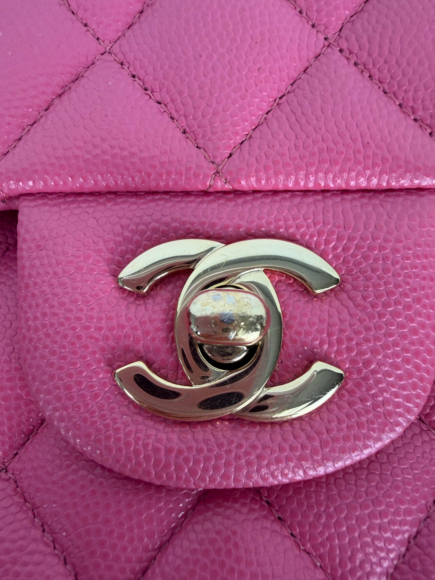 Chanel Classic Double Flap Bag Small in Pink Caviar Leather 2019 YE-1