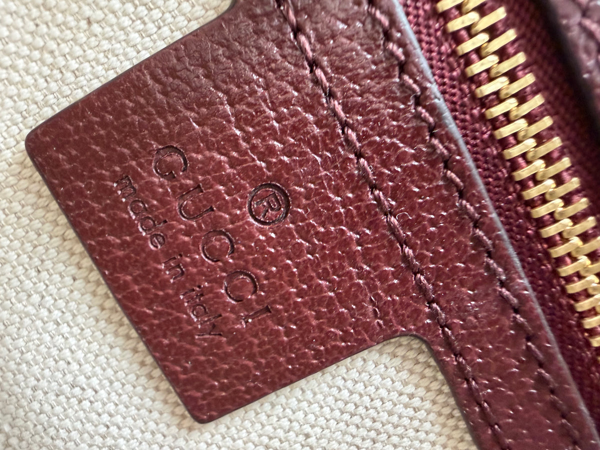 Gucci Horsebit 1955 Flap Pocket Camera Bag in Burgundy GG Canvas YB5