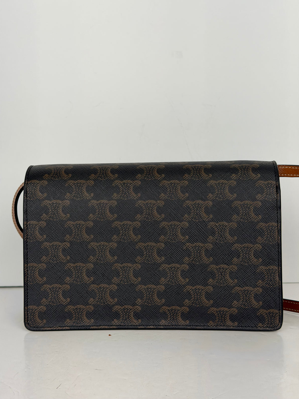 Celine Wallet On Strap Bag in Brown & Tan Triomphe Canvas YS24
