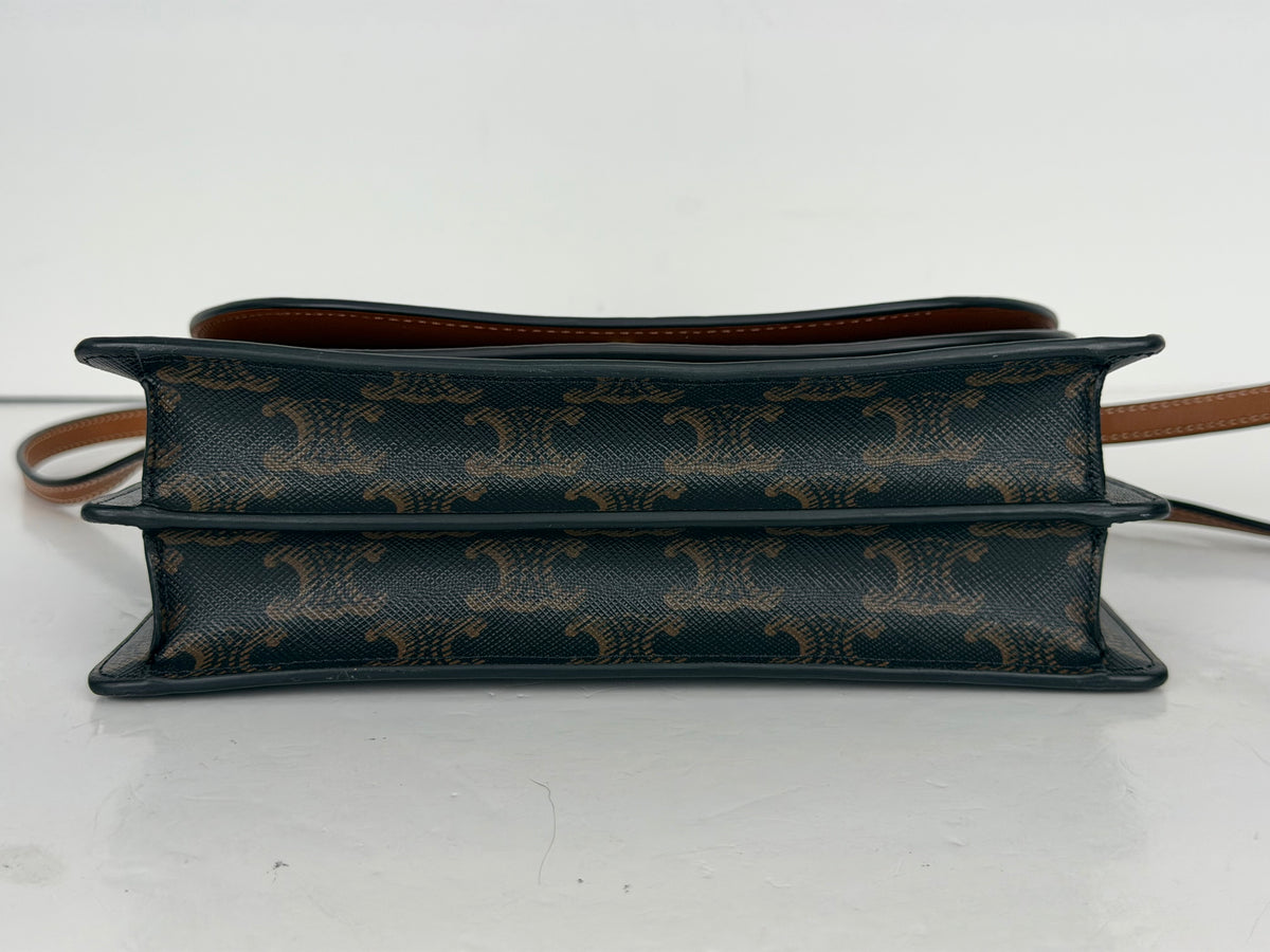 Celine Wallet On Strap Bag in Brown & Tan Triomphe Canvas YS24