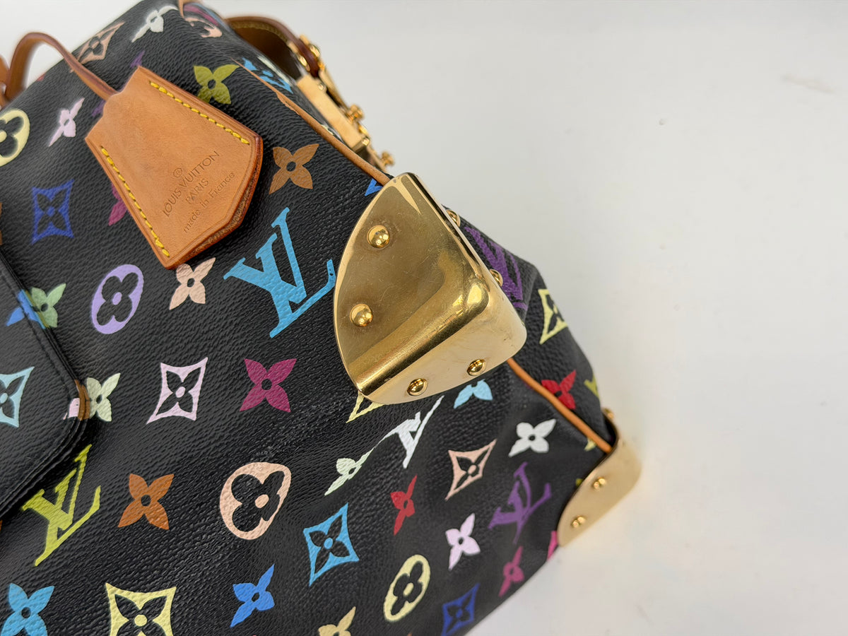 Louis Vuitton Takashi Murakami Speedy 30 Handbag in LV Multicolore Monogram Vintage 2004 YS02