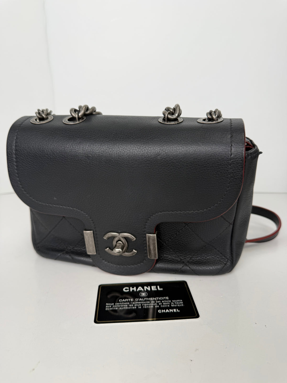 Chanel Small Archi Chic Flap Bag Black Quilted Grained Calfskin 2017-2018 YC8