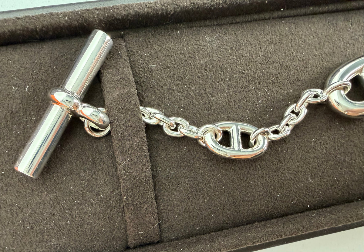 Hermes Farandole Link Bracelet in Sterling Silver with Chaine Dancre Toggle Clasp K3