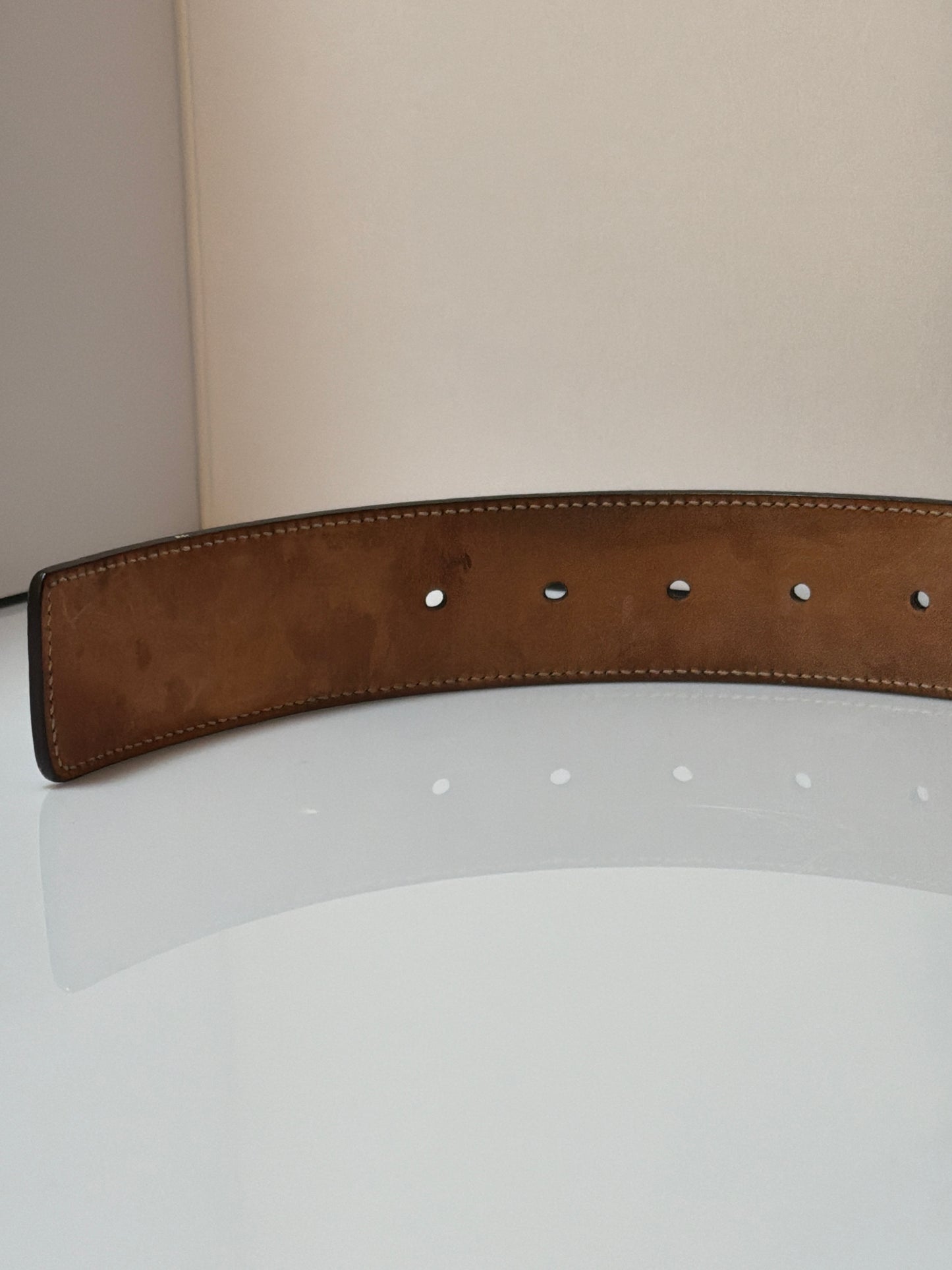 Gucci Interlocking G Logo Leather Belt Blue 90/36 114984-525040