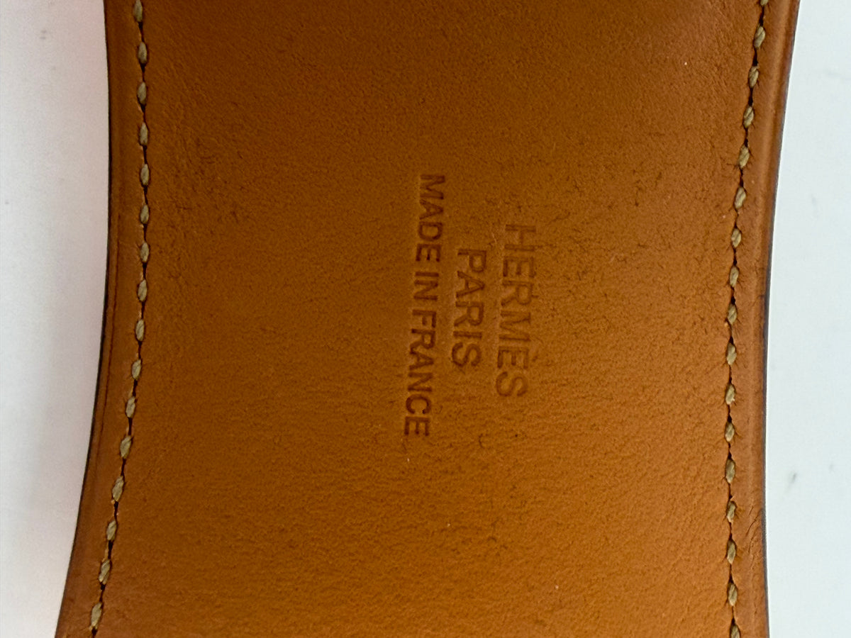 Hermes Collier de Chien Bracelet with Studs in Orange Leather 2016 YK-2
