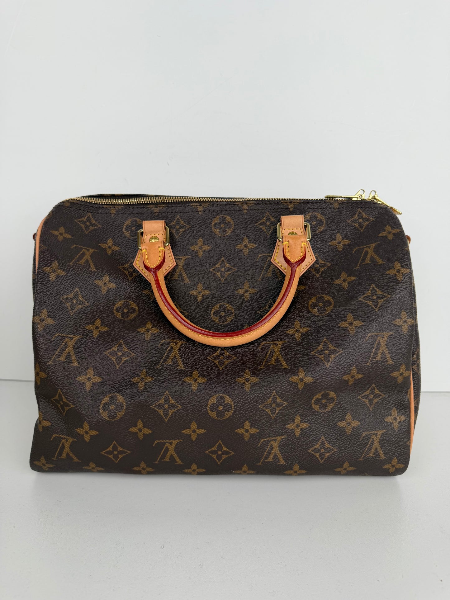 Louis Vuitton Monogram Speedy 30 Bag in Brown LV Monogram Coated Canvas 2019 C-9