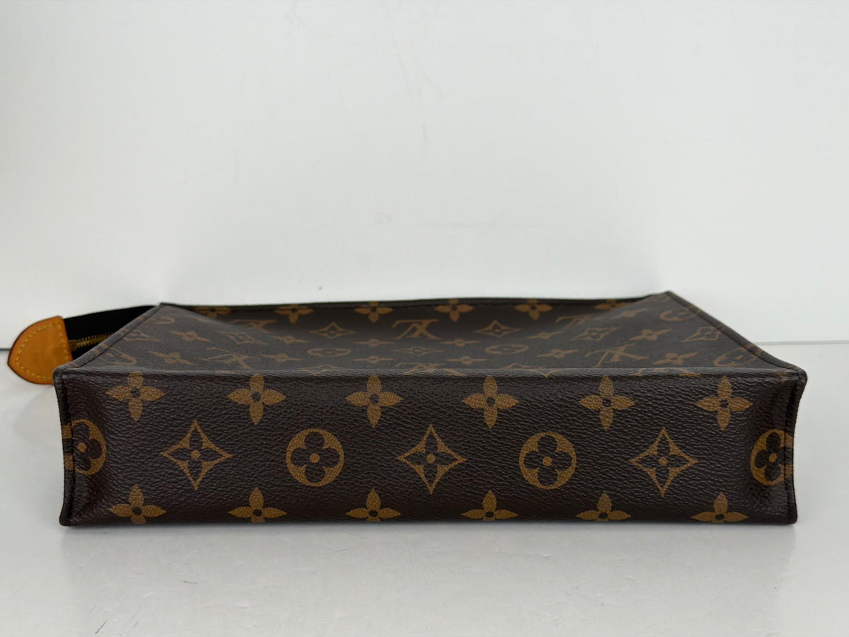 Louis Vuitton Toiletry Pouch 26 in Brown LV Monogram Coated Canvas YS14