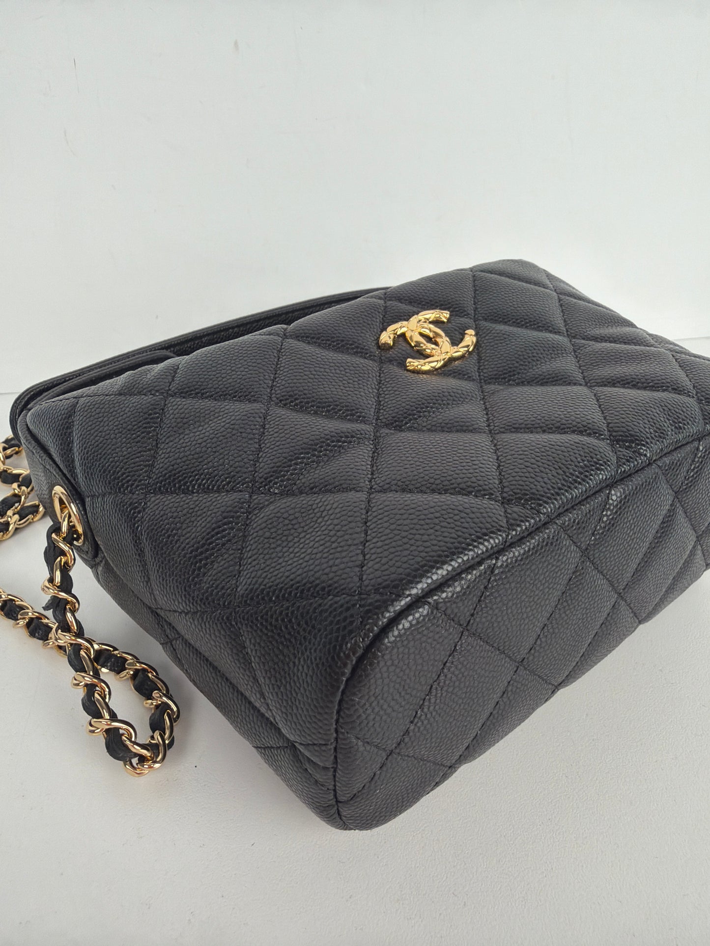 Chanel 25 Small Hobo Bag Black Caviar Leather