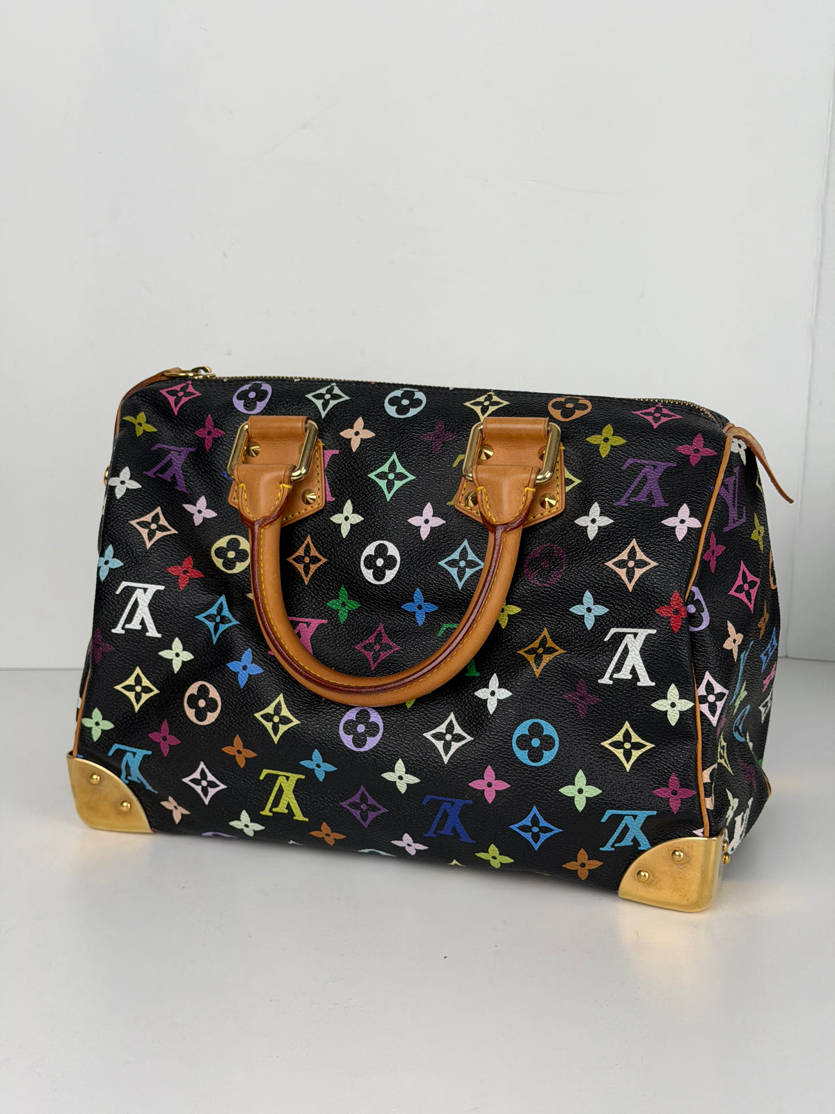 Louis Vuitton Takashi Murakami Speedy 30 Handbag in LV Multicolore Monogram Vintage 2004 YS02