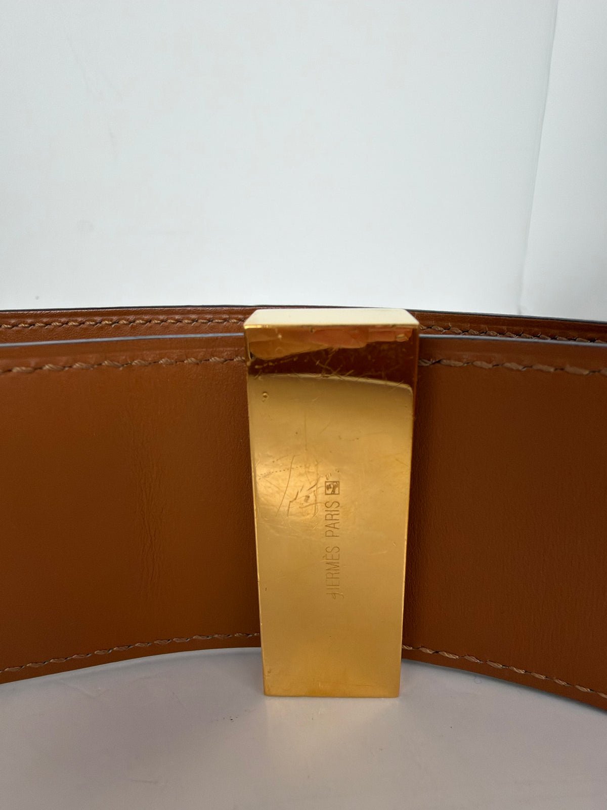 Hermes Collier de Chien 50 belt in Black Calfskin Leather Y