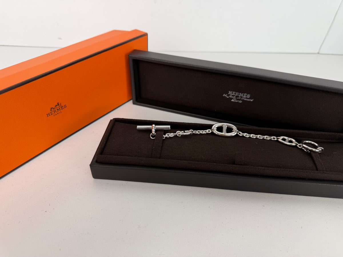 Hermes Farandole Link Bracelet in Sterling Silver with Chaine Dancre Toggle Clasp K3