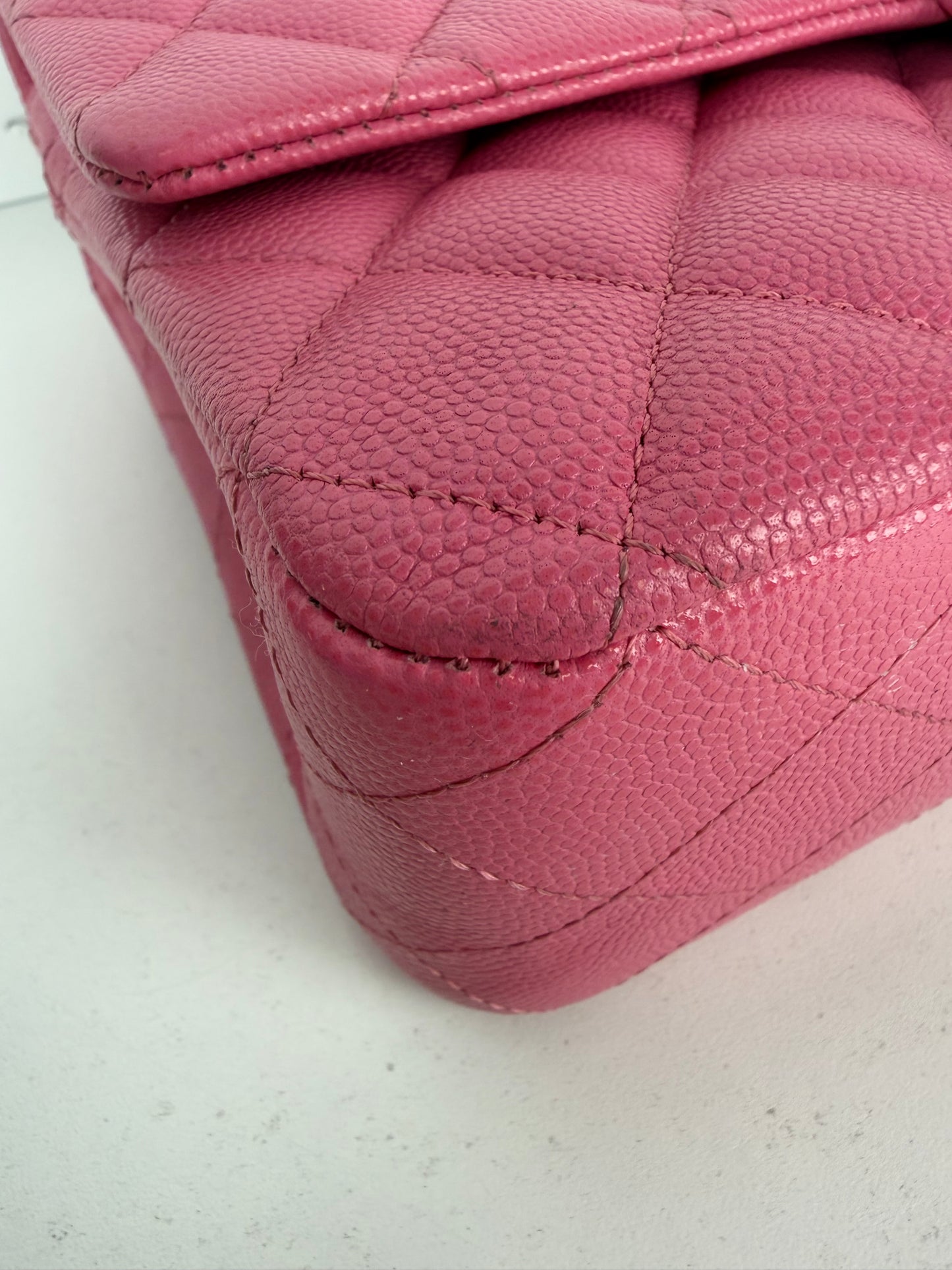 Chanel Classic Double Flap Bag Small in Pink Caviar Leather 2019 YE-1