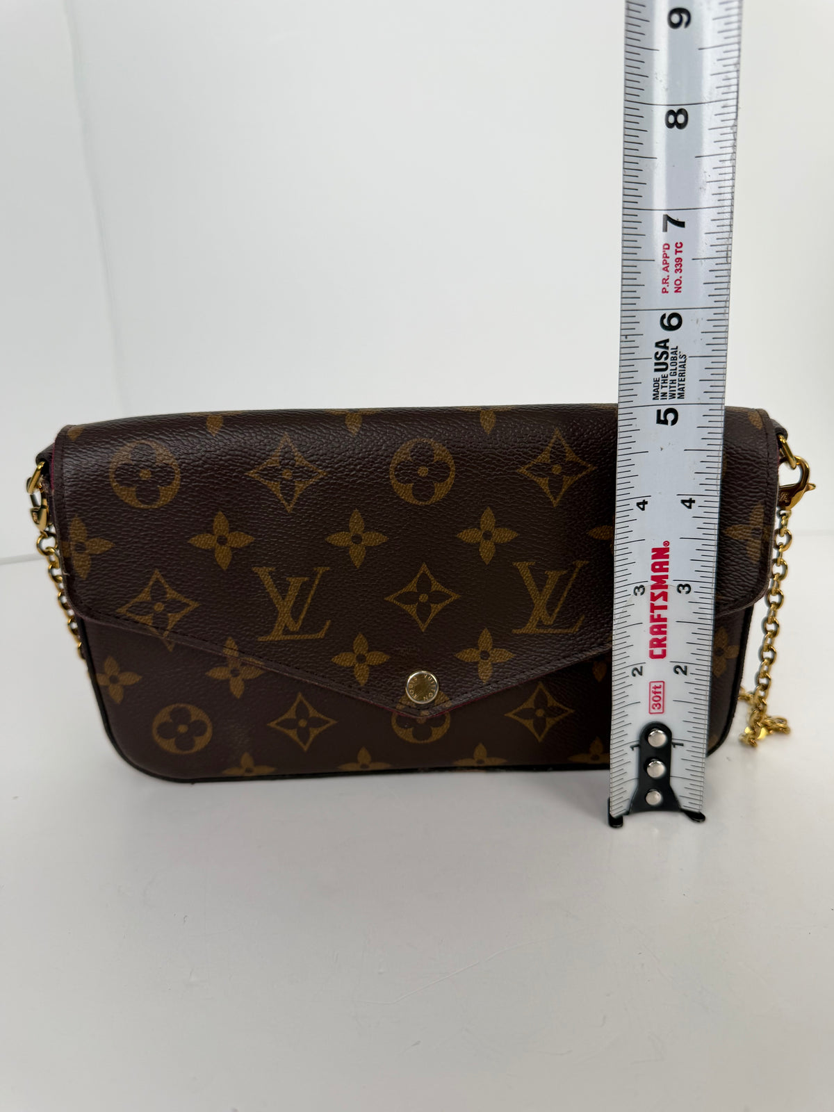 Louis Vuitton Pochette Felicie Flap Pouch in Brown LV Monogram Coated Canvas 2019 Y