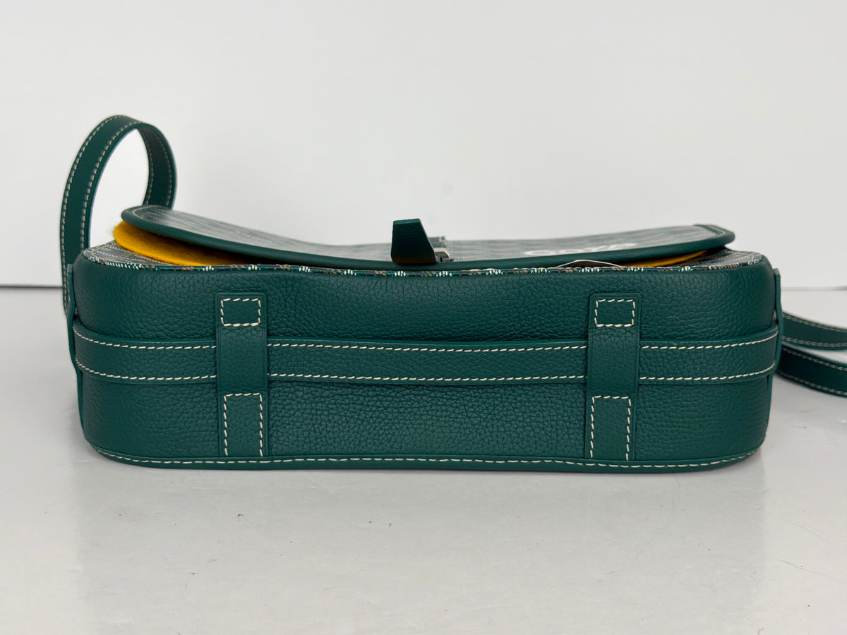 Goyard Belvedere MM Messenger Bag in Green Goyardine Coated Canvas YE-5
