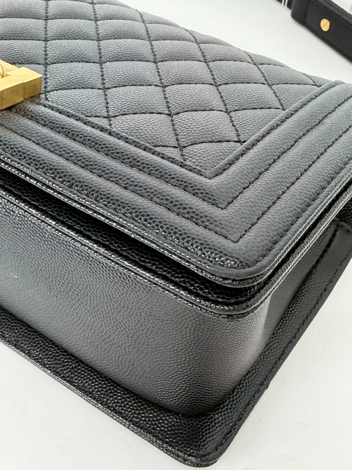 Chanel Boy Bag in Black Caviar Leather NFC YF-2