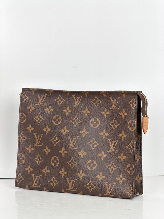 Louis Vuitton Toiletry Pouch 26 in Brown LV Monogram Coated Canvas YS14