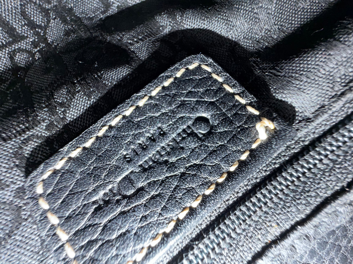 Christian Dior Double Saddle Bag in Black Leather YF1