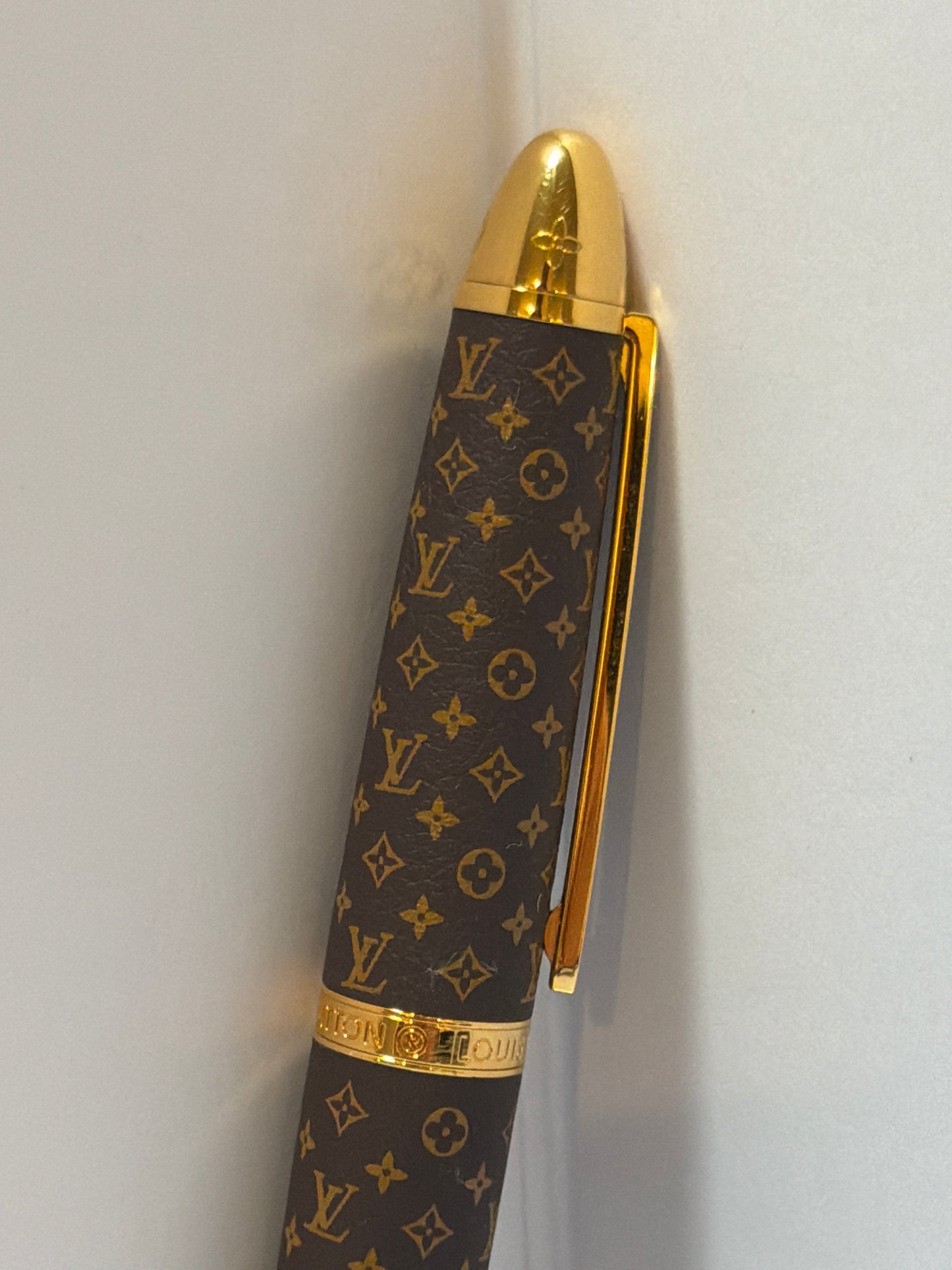 Louis Vuitton LV Monogram Doc Rollerball Pen Brown