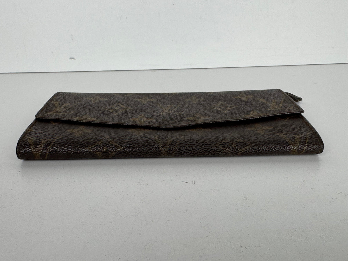 Louis Vuitton Long Wallet in Brown Monogram Coated Canvas Vintage K1
