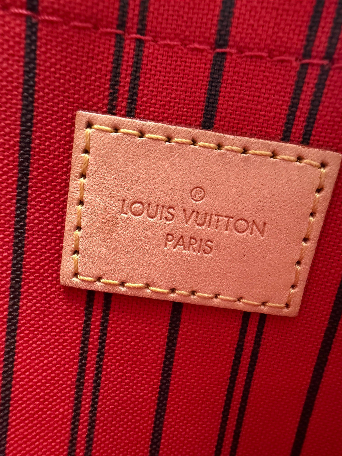 Louis Vuitton Neverfull MM Pouch in Brown LV Monogram Coated Canvas 2016 YS10