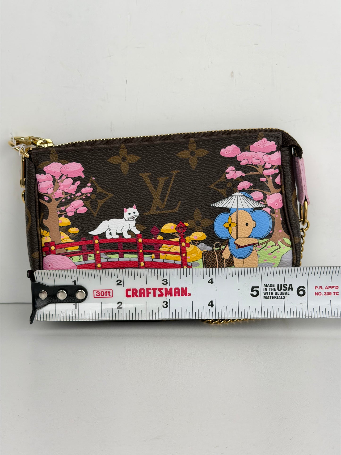 Louis Vuitton Christmas Animation Japanese Garden Mini Pochette Accessories Bag in LV Monogram Canvas 2021 YS-10