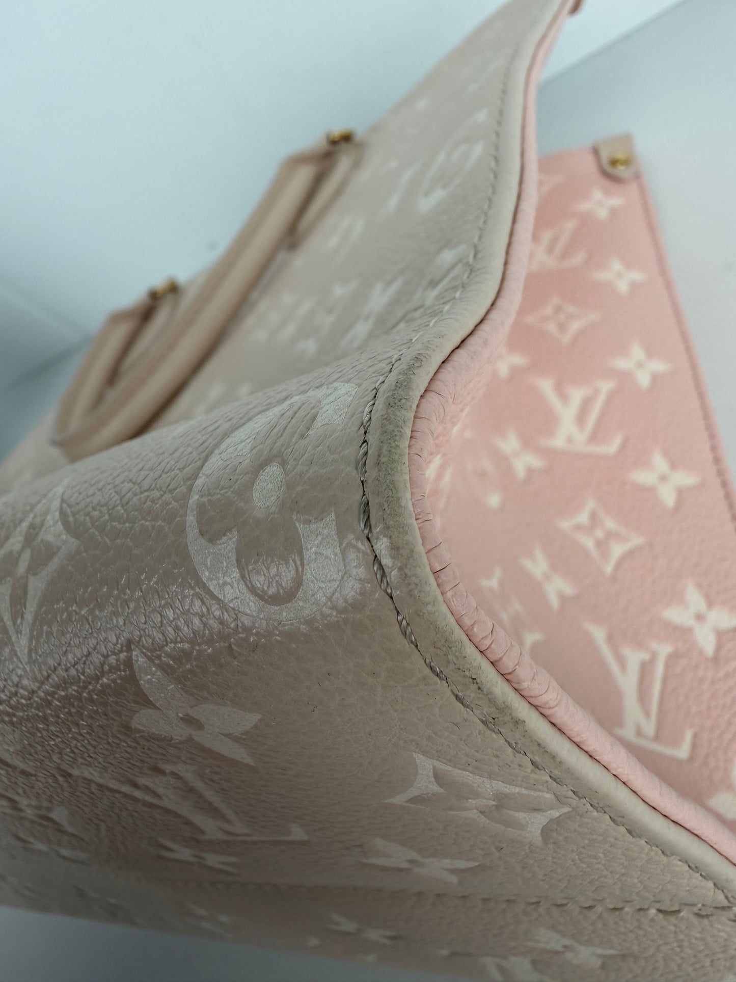 Louis Vuitton OnTheGo Spring in the City MM Tote Bag in Beige Empreinte Leather NFC C-9
