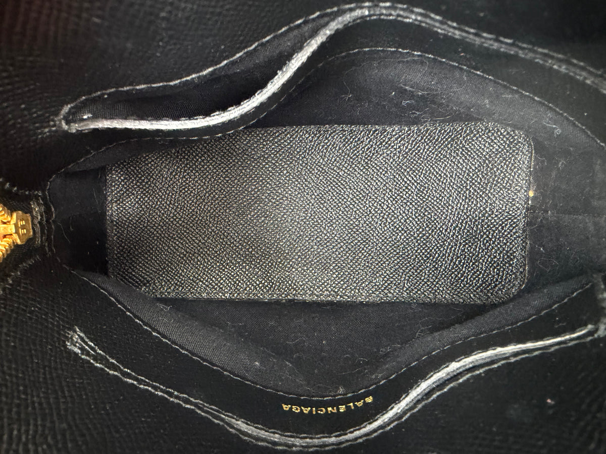 Balenciaga XXS Ville Crossbody Bag in Black Grained Calfskin YS11