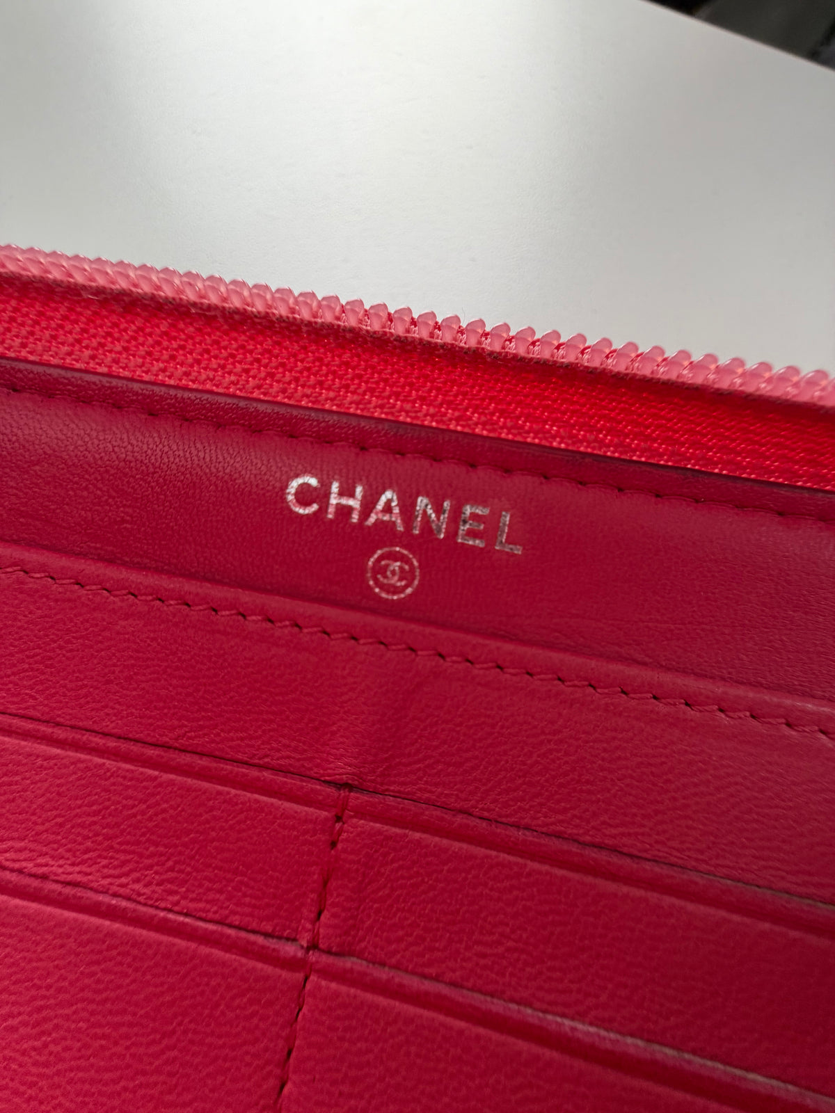 Chanel Boy Zip Around Wallet in Pink Quilted Lambskin Leather K3