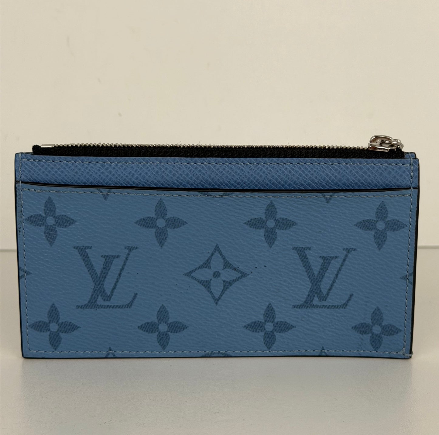 Louis Vuitton Taigarama Coin Card Holder in Blue LV Monogram Canvas NFC Y
