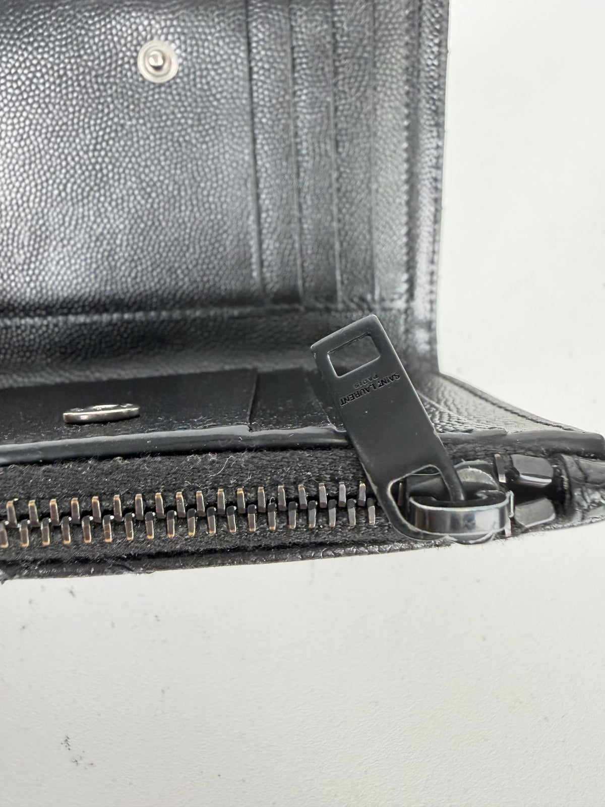 Saint Laurent Cassandre Matelasse Zipped Fragments Card Case Wallet K-1