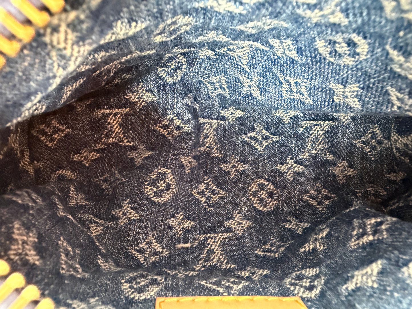 Louis Vuitton Nano Speedy Crossbody Bag in Blue LV Monogram Denim NFC YC-5