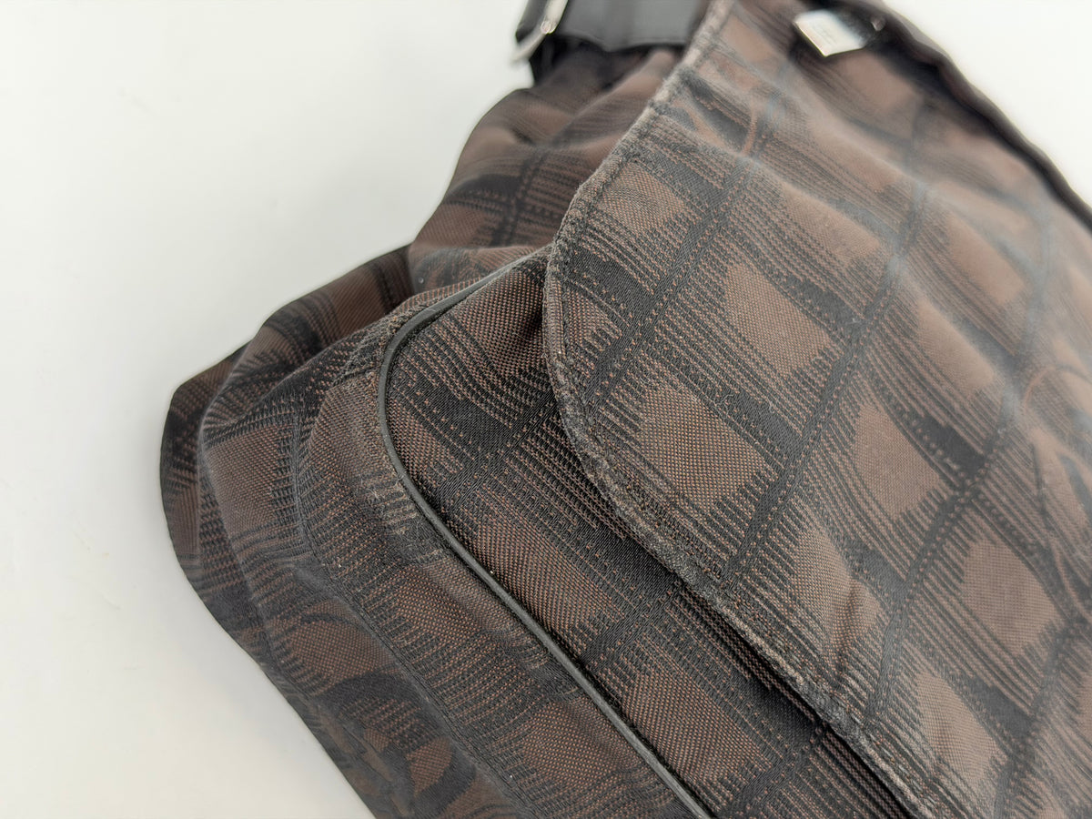 Chanel Travel Line Messenger Bag in Brown Nylon YS26